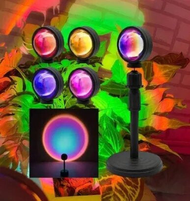 Sunset Lamp Rainbow Projection Lamp USB Charging LED Lighting Sun Never Sets Light Rainbow