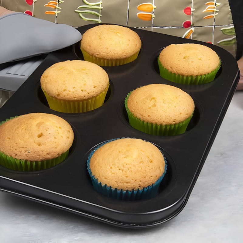 Model Number: 231 Black Carbon Steel 6 Muffin & Cup Cake Mold Tray