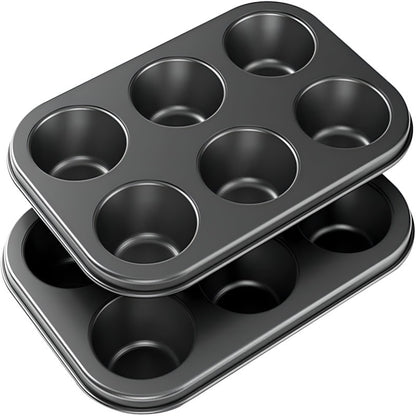 Model Number: 231 Black Carbon Steel 6 Muffin & Cup Cake Mold Tray