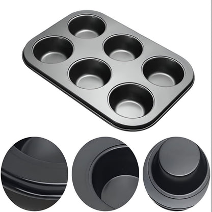 Model Number: 231 Black Carbon Steel 6 Muffin & Cup Cake Mold Tray